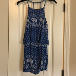 Blue Elephant Romper
